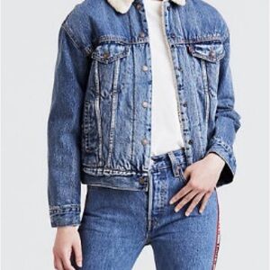 Levi's Blue Denim Jacket with Sherpa Collar